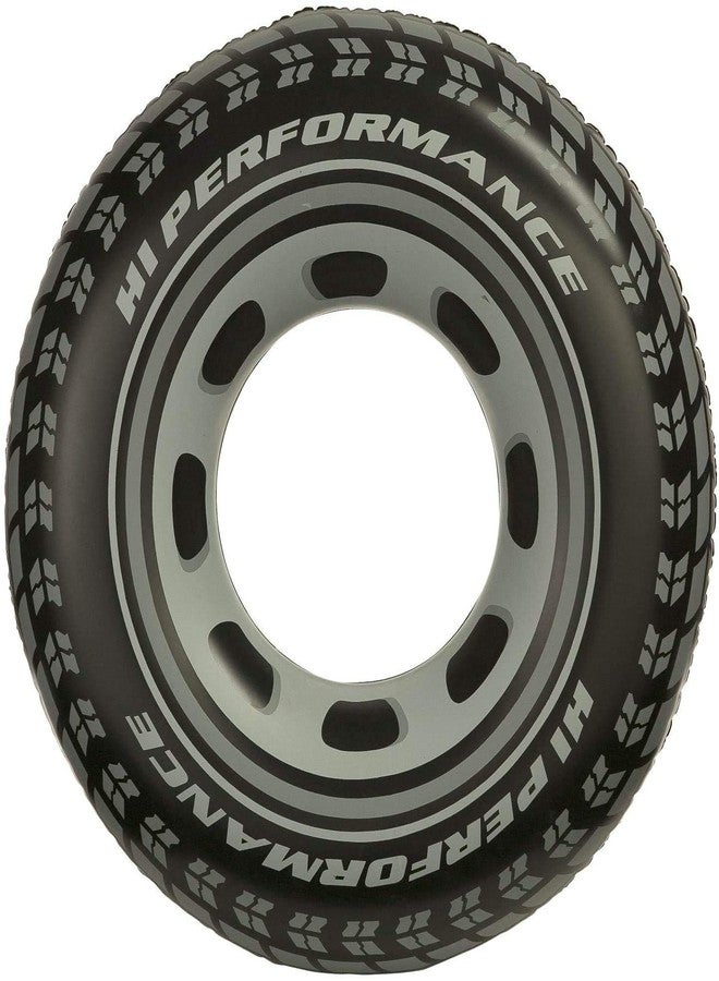 Devera Swimming Tube for Adults Big Size Cool Black Wheel Tire Men Wheel Tire Ring Adult Inflatable Pool Float Tube Circle Summer Water Toys (Black) - Image 1